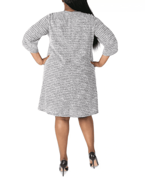 SINGATURE Womens Textured Knit Shift Dress Size 1X - Image 2