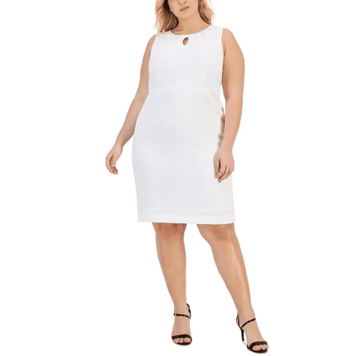 KASPER Plus White Sheath Dress 14W - Women's Business Dress