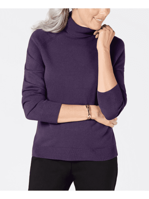 Karen Scott Purple Turtleneck Sweater Plus Size Women's Top