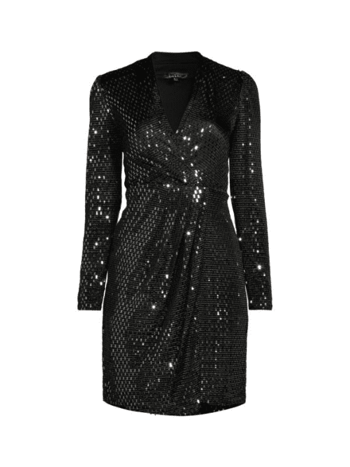 Nicole Miller Womens Faux Wrap Dress  12  Black - Image 3