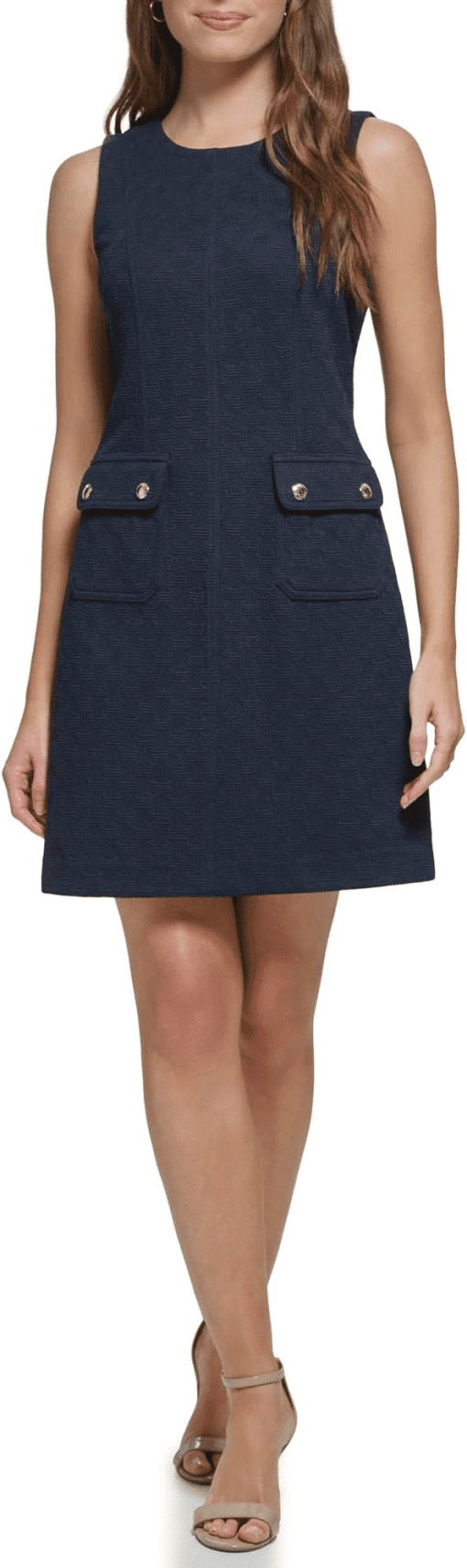 Tommy Hilfiger Petite Basketweave Sheath Dress - Sky Captain 8P