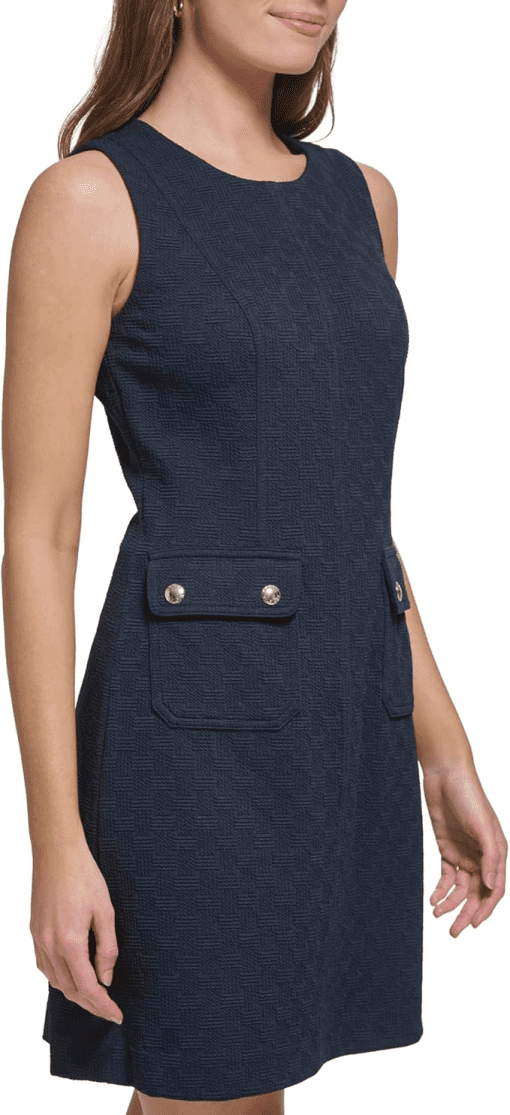 Tommy Hilfiger Petite Basketweave Sheath Dress - Sky Captain 8P - Image 3