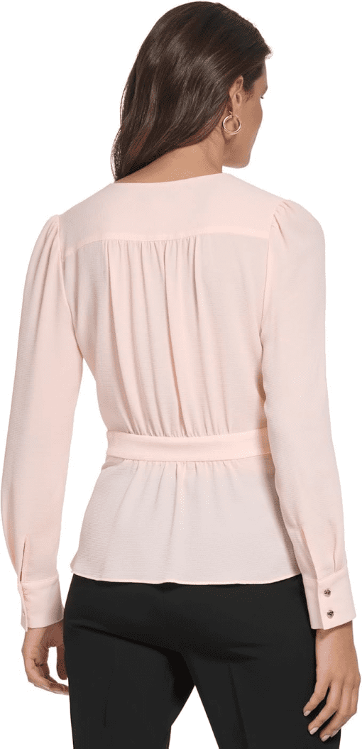 Tommy Hilfiger Pink Faux Wrap Blouse - Women's XL Tops - Image 2