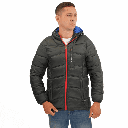 Nautica Men's Black Puffer Jacket, Large - Winter Coat