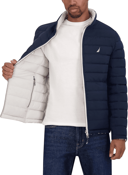 Nautica Men's Navy Puffer Jacket - Size L - Winter Coat - Image 3