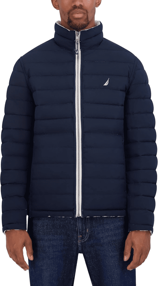 Nautica Men's Navy Puffer Jacket - Size L - Winter Coat