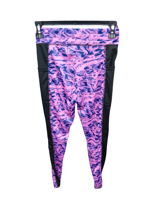 Pink and Purple Patterned Leggings - Size S/M, Alternating Stripes