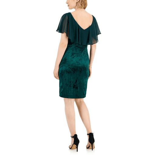 Connected Womens Velvet Chiffon Cocktail and Party Dress4 - Image 2