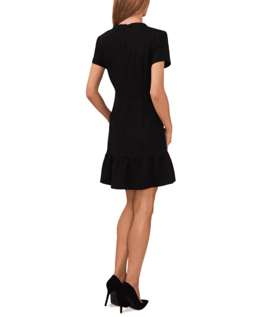 Cece Womens Short Sleeve Tie Neck Mini Dress size 4 - Image 2