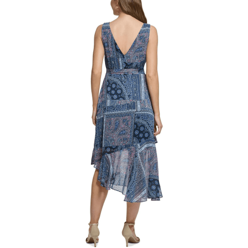 TOMMY HILFIGER Womens Patchwork MIDI Fit & Flare Dress 2 - Image 2