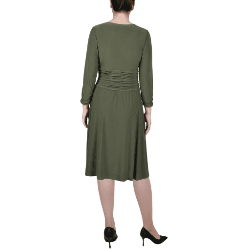 Collection Plus Womens Ruched a-Line Cocktail and Party Dress 1X - Image 2