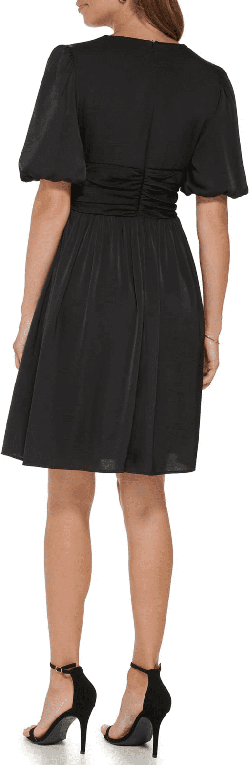 DKNY Womens Short Sleeve MIDI Fit & Flare Dress 4 - Image 2