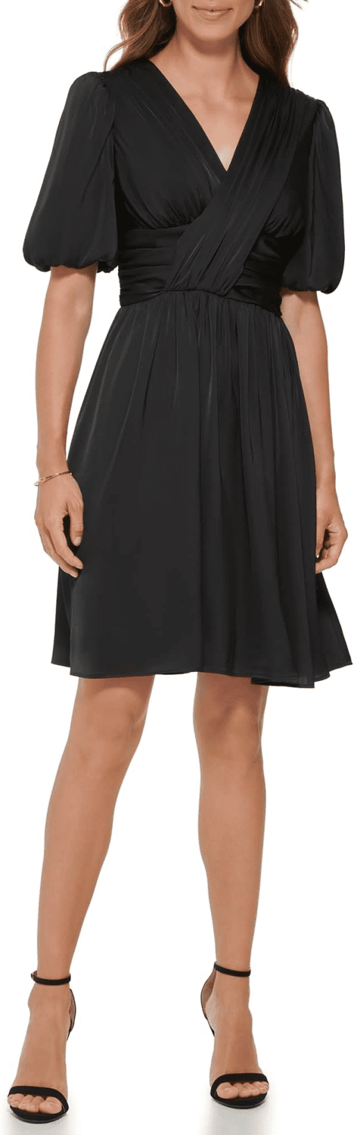 DKNY Womens Short Sleeve MIDI Fit & Flare Dress 4