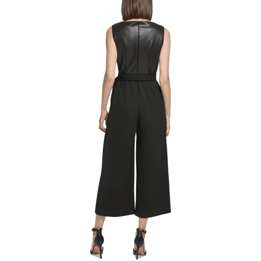 Calvin Klein Black Jumpsuit Size 2 | Women's Cropped Jumpsuit - Image 2