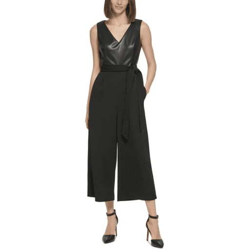 Calvin Klein Black Jumpsuit Size 2 | Women's Cropped Jumpsuit