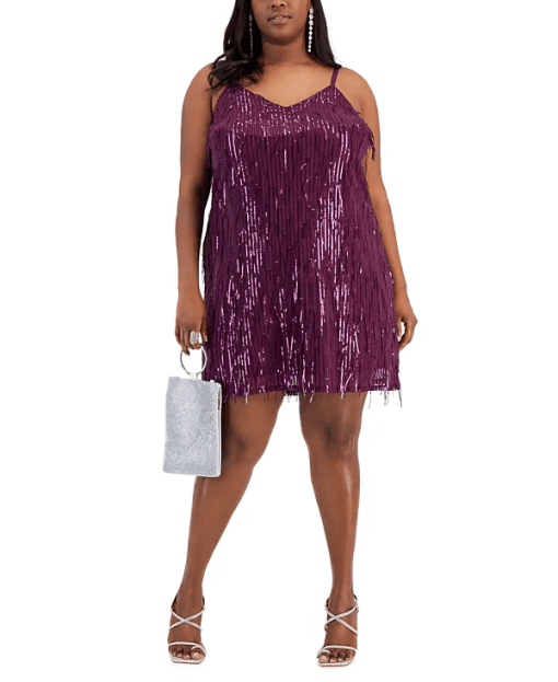 City studio Plus Womens Sequined Mini Cocktail and Party Dress size 1X