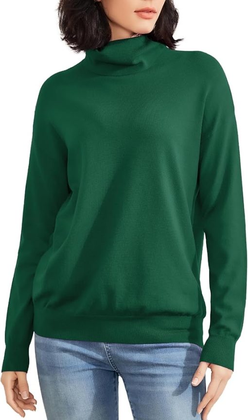 Karen Scott Green Turtleneck Sweater Plus Size Women's Top