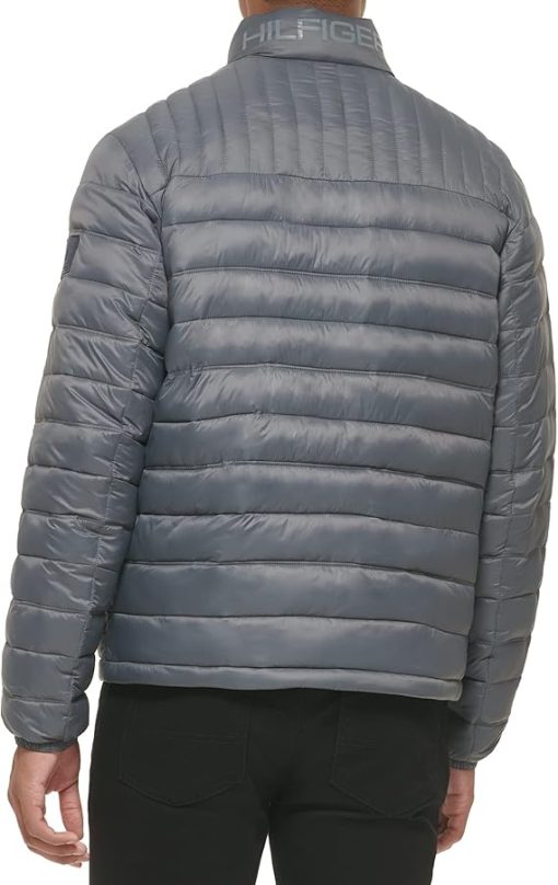 Tommy Hilfiger Men's Packable Quilted Puffer Jacket - Charcoal M - Image 2