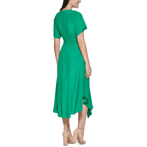 Kensie Handkerchief-Hem MIDI Dress - Green 10 - Image 2