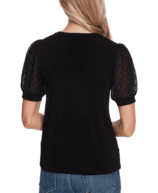 CeCe Women's Short Sleeve Clip-Dot Ruffled size XS - Image 2