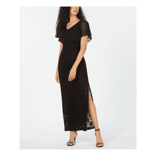 Connected Apparel Black Lace Evening Gown Size 6 - Prom Dress