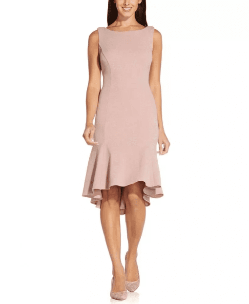 Adrianna Papell Blush Pink Fit & Flare Dress Size 4 - Cocktail Dress