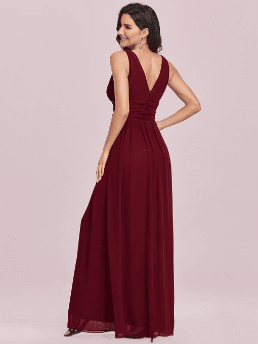 Simply Kleinfeld Burgundy Maxi Dress - Size 6 - Bridesmaid Dress - Image 2