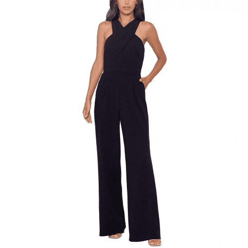 XSCAPE Black Jumpsuit - Sleeveless Wide Leg - Size 4 - Women's Formal Wear