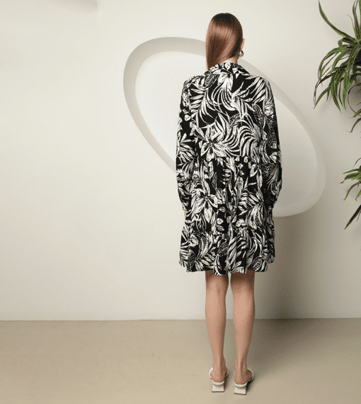 Karl Lagerfeld Paris Printed Ruffled Cotton Mini Dress 2 - Image 2