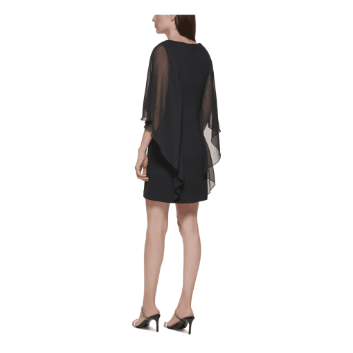 Calvin Klein Black Cape Dress Size 6 - Cocktail Party Dress - Image 2