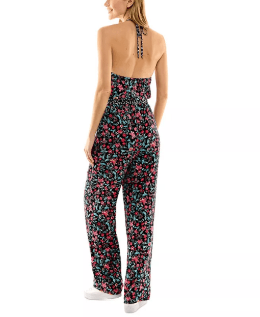 Kingston Grey Juniors Womens Floral Print Crinkled Jumpsuit XXS - Image 2