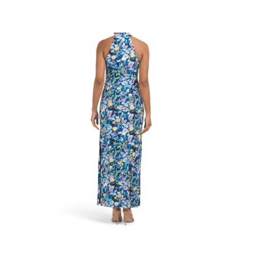 Rachel Womens Floral Print Halter Maxi Dress Size L - Image 2