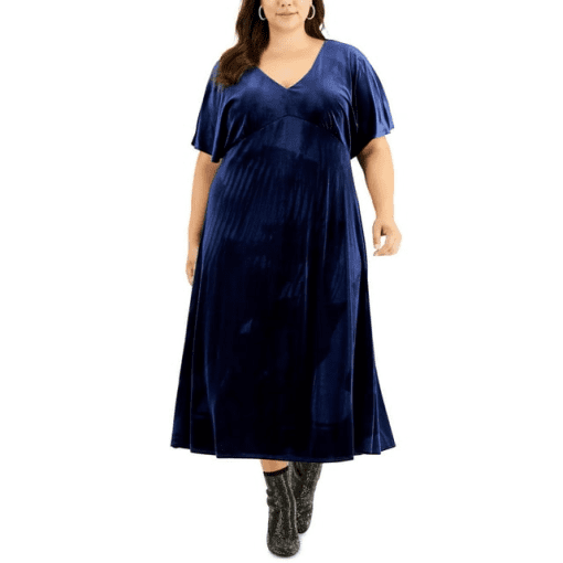 Taylor Womens Plus Velvet Long Maxi Dress 18W