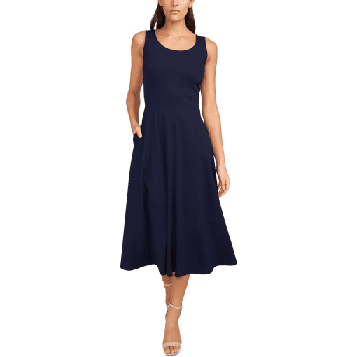 MSK Petites Womens Sleeveless MIDI Fit & Flare Dress size MP