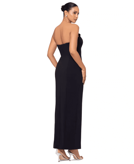 Betsy & Adam Strapless Tuxedo Gown - Black 4 - Image 2