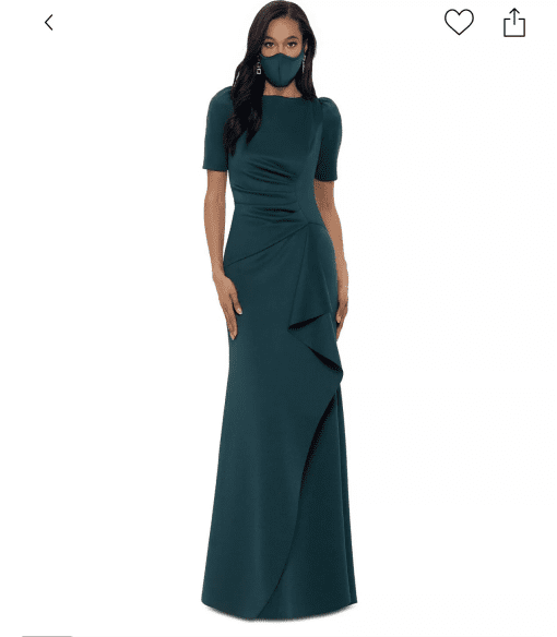 XSCAPE Petites Womens Drapey Maxi Evening Dress 8