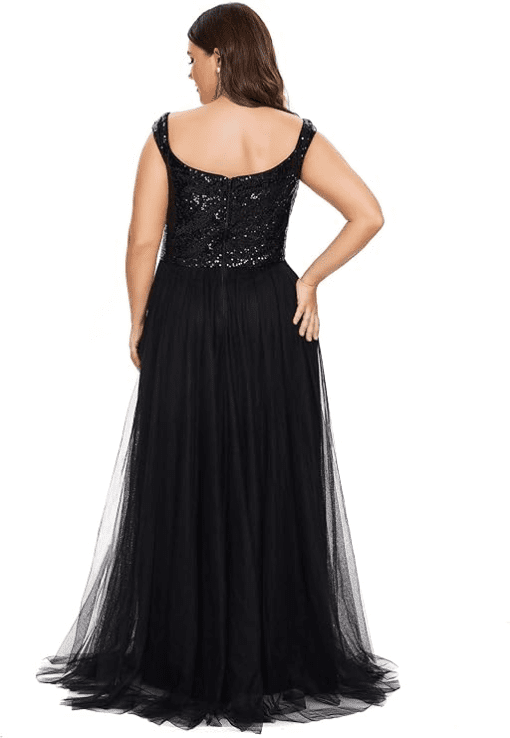 Taylor Black Sequin Evening Gown - Plus Size Formal Dress - Image 2