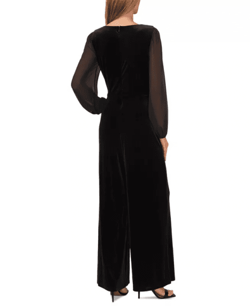CeCe Black Velvet Jumpsuit - Formal Wear - Size S - Image 2