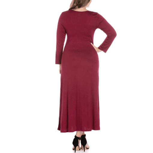 24seven Comfort Apparel Plus Womens Scoop Neck Long Maxi Dress 2X - Image 2