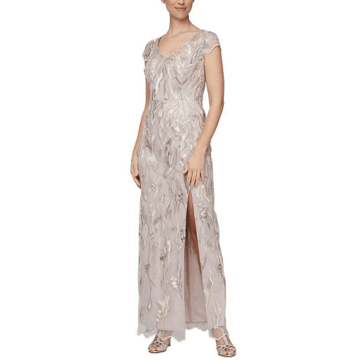 Alex & Eve Blush Embellished Gown Size 10 - Formal Dress