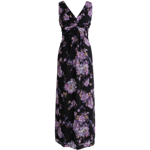 Connected Black Floral Maxi Dress - Size 10 - Evening Gown