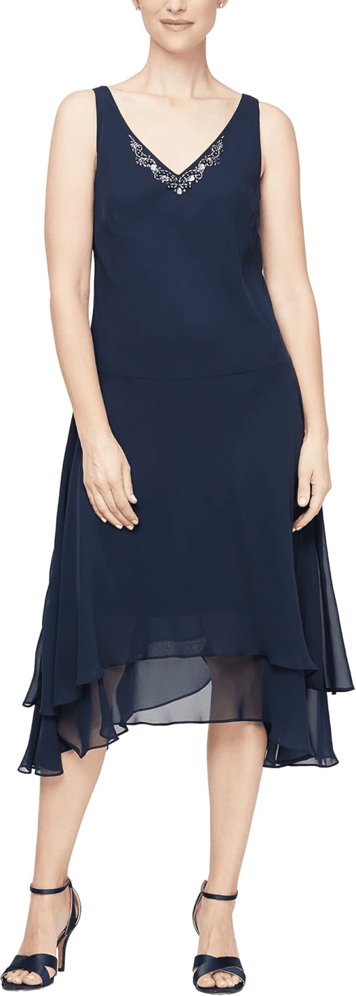 SLNY DRESS WOMEN BLUE 2