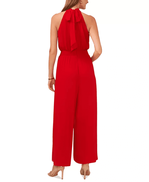 Vince Camuto Women's Halter Tie-Back Wide-Leg Jumpsuit - Ultra Red Size XXS - Image 2