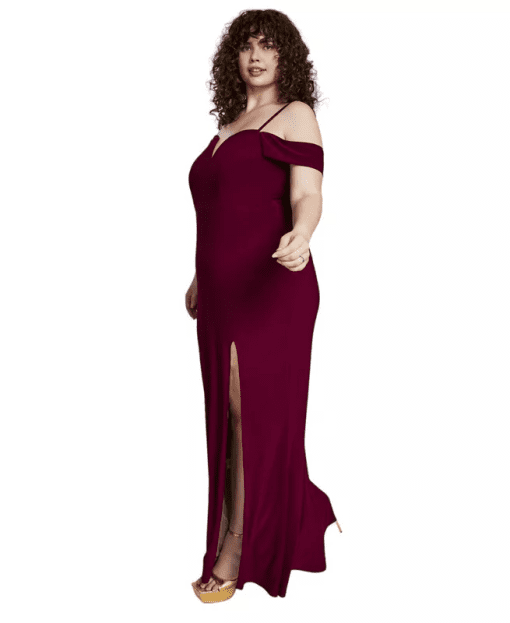 City Studio Plus Burgundy Maxi Dress 22W - Evening Gown - Image 2