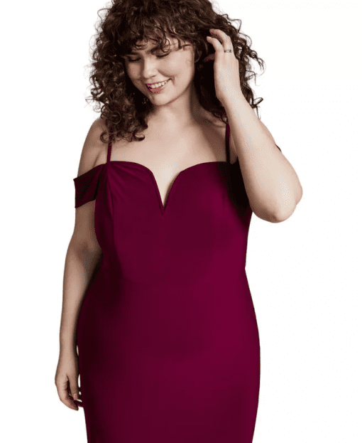 City Studio Plus Burgundy Maxi Dress 22W - Evening Gown - Image 3