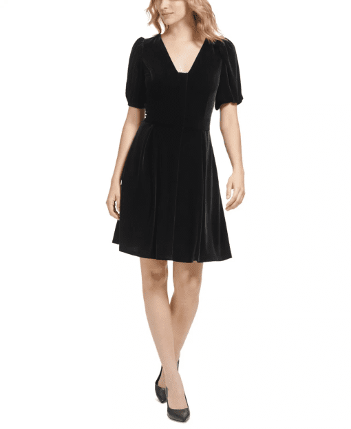 Karl Lagerfeld Paris Womens Velvet Knee-Length Shift Dress 10