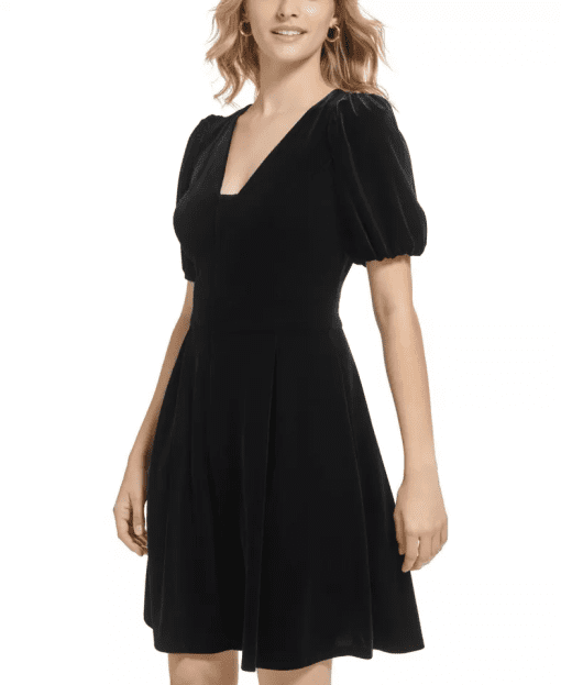 Karl Lagerfeld Paris Womens Velvet Knee-Length Shift Dress 10 - Image 3