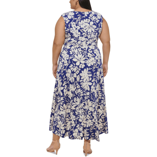 Jessica Howard Plus Womens Printed Polyester Maxi Dress 20W blue - Image 2