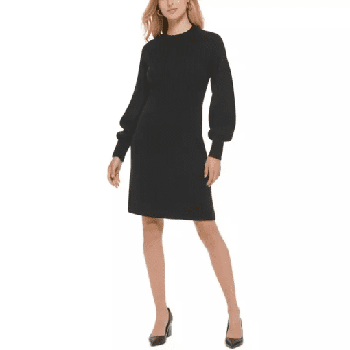 CALVIN Klein Petites Womens Ribbed MIDI Sweaterdress size S