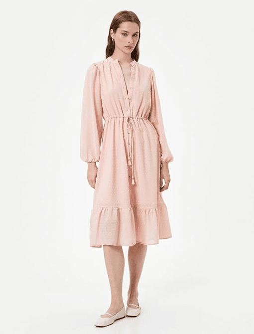 Style & Co Women's Shadow-Striped Ruffle-Hem Dress, Created - Blush S - Image 3